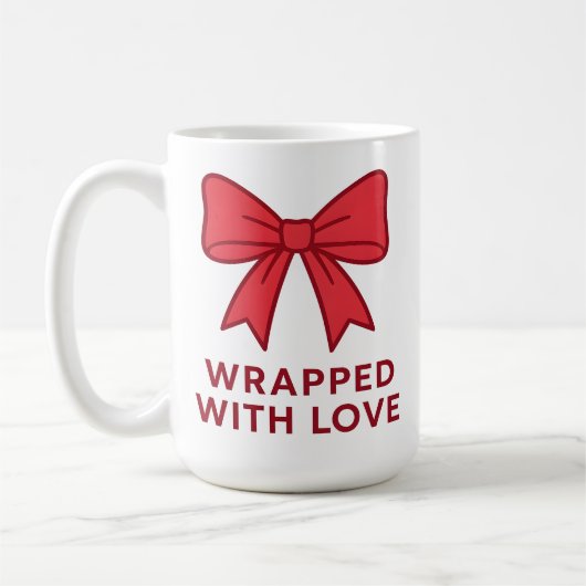 Pink Bow mit Liebe Coquette Ästhetik ummantelt Kaffeetasse (Links)