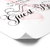 Pink Bow Modern Baby Showbook Poster (Ecke)