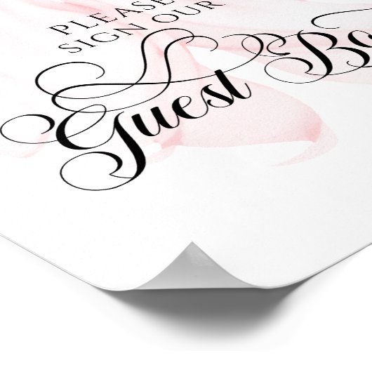 Pink Bow Modern Baby Showbook Poster (Ecke)