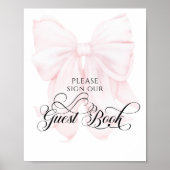 Pink Bow Modern Baby Showbook Poster (Vorne)