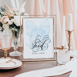 Pink Bow Modern Baby Showfood Poster