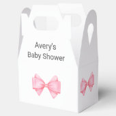Pink Bow Modern Girl Baby Dusche Geschenkschachtel (Geöffnet)