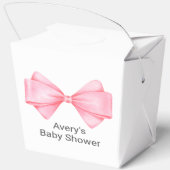 Pink Bow Modern Girl Baby Dusche Geschenkschachtel (Rückseite)