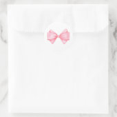 Pink Bow Modern Girl Baby Dusche Runder Aufkleber (Tasche)