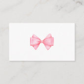 Pink Bow Modern Girl Baby Shower Books for Baby Begleitkarte (Rückseite)