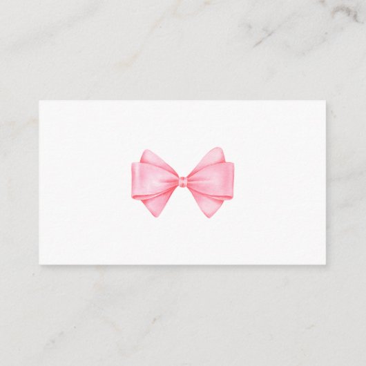 Pink Bow Modern Girl Baby Shower Books for Baby Begleitkarte (Rückseite)