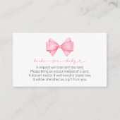 Pink Bow Modern Girl Baby Shower Books for Baby Begleitkarte (Vorderseite)