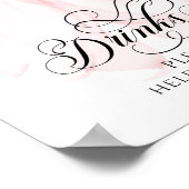 Pink Bow Moderne Baby Dusche Getränke Poster (Ecke)