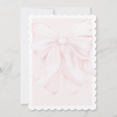Pink Bow Moderne Elegante Girl Baby Dusche Einladung (Rückseite)