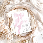 Pink Bow Moderne Elegante Girl Baby Dusche Einladung