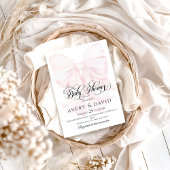 Pink Bow Moderne Elegante Girl Baby Dusche Einladung