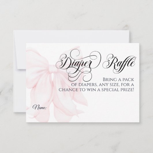 Pink Bow Moderne Elegante Girl Baby Duschtablette Einladung (Vorderseite)