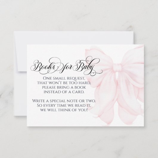 Pink Bow Moderne Elegante Girl Baby Duschtablette Einladung (Rückseite)