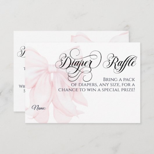 Pink Bow Moderne Elegante Girl Baby Duschtablette Einladung (Vorne/Hinten)