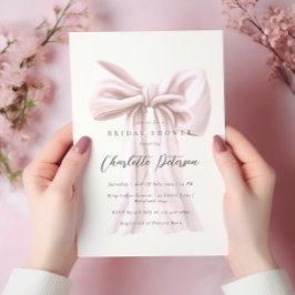 Pink Bow Modernes Brautparty Einladung