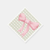 Pink Bow Monogram Herz Wreath Napkin Serviette (Ecke)