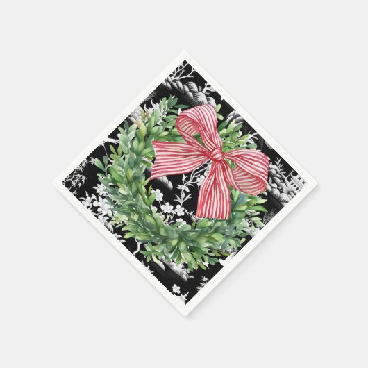 Pink Bow Monogram Preppy Napkin Serviette (Ecke)