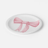 Pink Bow Monogram Preppy Pappteller (Schrägansicht)