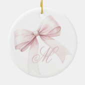 Pink Bow Monogram Weihnachtsschmuck (Hinten)