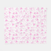 Pink Bow Muster Kawaii Herz und Ribbons Fleecedecke (Vorderseite (Horizontal))