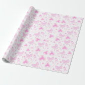 Pink Bow Muster Kawaii Herz und Ribbons Geschenkpapier (Ungerollt)