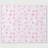 Pink Bow Muster Kawaii Herz und Ribbons Geschenkpapier (Flach)