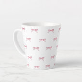 Pink Bow Muster Latte Tasse (Linke Ecke)