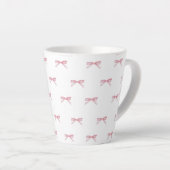 Pink Bow Muster Latte Tasse (Rechte Ecke)