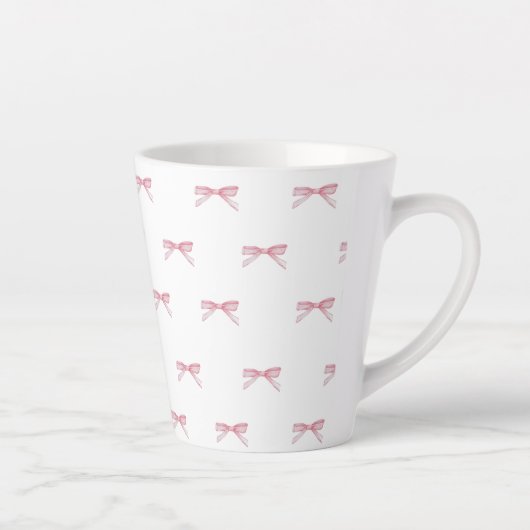 Pink Bow Muster Latte Tasse (Rechts)