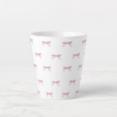 Pink Bow Muster Latte Tasse (Vorderseite)