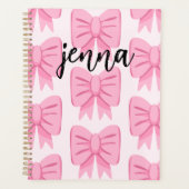 Pink Bow Muster Plane mit Name Planer (Vorderseite)