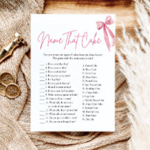 Pink Bow Name, das Cake Brautparty Game