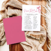 Pink Bow Name, das Cake Brautparty Game Einladung