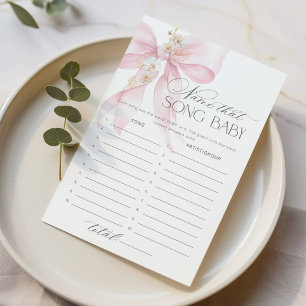 Pink Bow Name das Lied Baby Dusche Spiel