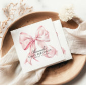 Pink Bow Napkins, Coquette Bow Cocktail Napkin Serviette