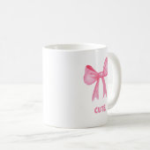 Pink Bow "Niedliche" ästhetische Tasse (VorderseiteRechts)
