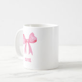 Pink Bow "Niedliche" ästhetische Tasse (Vorderseite Links)