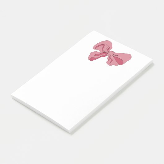 Pink Bow Notepad Post-it Klebezettel (angewinkelt)