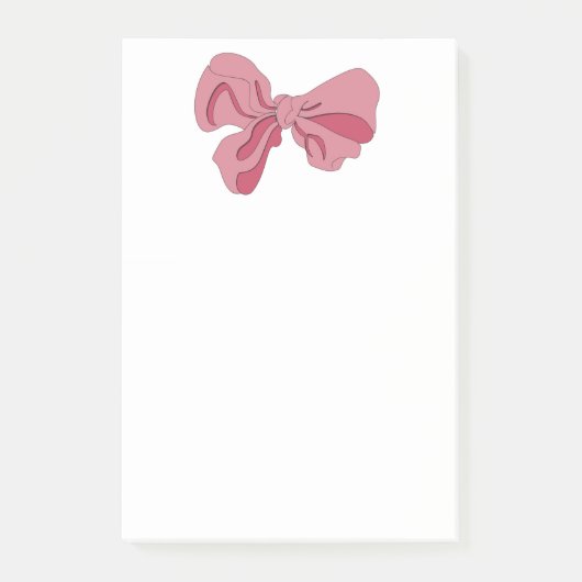 Pink Bow Notepad Post-it Klebezettel (Vorderseite)