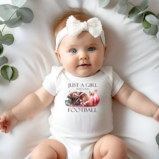 Pink Bow Nur ein Mädchen, das Fußball Liebe Kleink Baby Strampler
