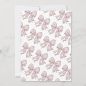 Pink Bow Oh Girl Elegant Babydusche Einladung (Rückseite)