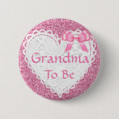 Pink Bow Oma zum Baby Showknopf Button (Vorderseite)