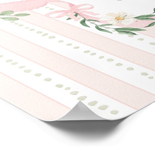 Pink Bow One Silly Goose 1st Birthday Welcome Poster (Ecke)