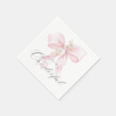 Pink Bow Onederful Girl 1. Geburtstag Serviette (Ecke)