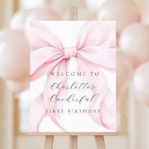 Pink Bow Onederside Begrüßungszeichen zum ersten G