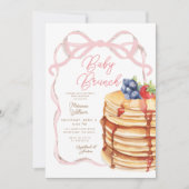 Pink Bow Pancakes Baby Dusche Brunch Einladung (Vorderseite)