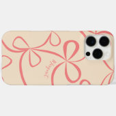 Pink Bow Pattern Individuelle Name Case-Mate iPhone Hülle (Rückseite (Horizontal))