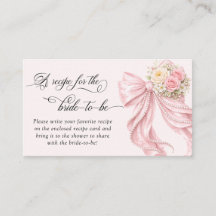 Pink Bow Pearl Bridal Shower Recipe for the Bride