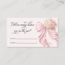 Pink Bow Pearl How Many Kisses Bridal Game