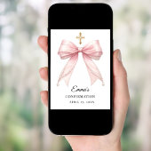 Pink bow pearls Confirmation welcome Poster